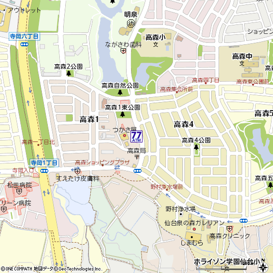 高森ショッピングプラザ付近の地図